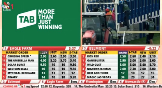 Sky Racing TAB screen