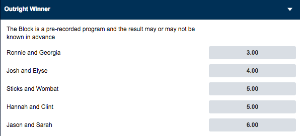 the block odds