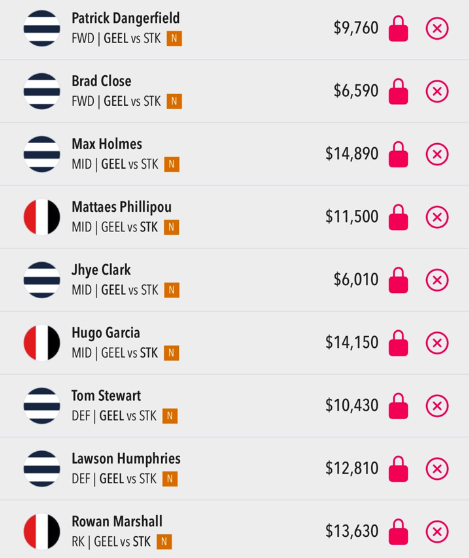 AFL Draftstars Lineup
