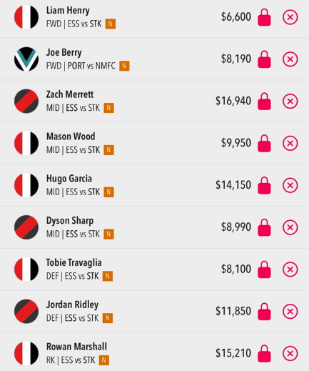 AFL Draftstars Lineup