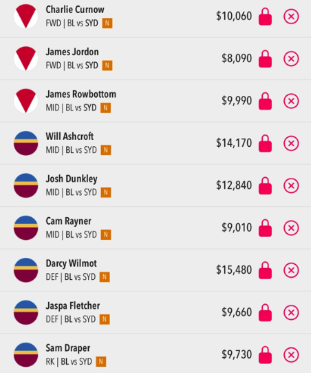 AFL Draftstars Lineup