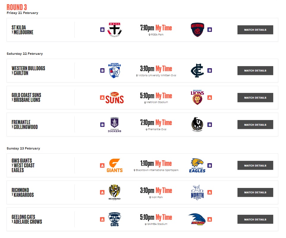 aflw fixture r3