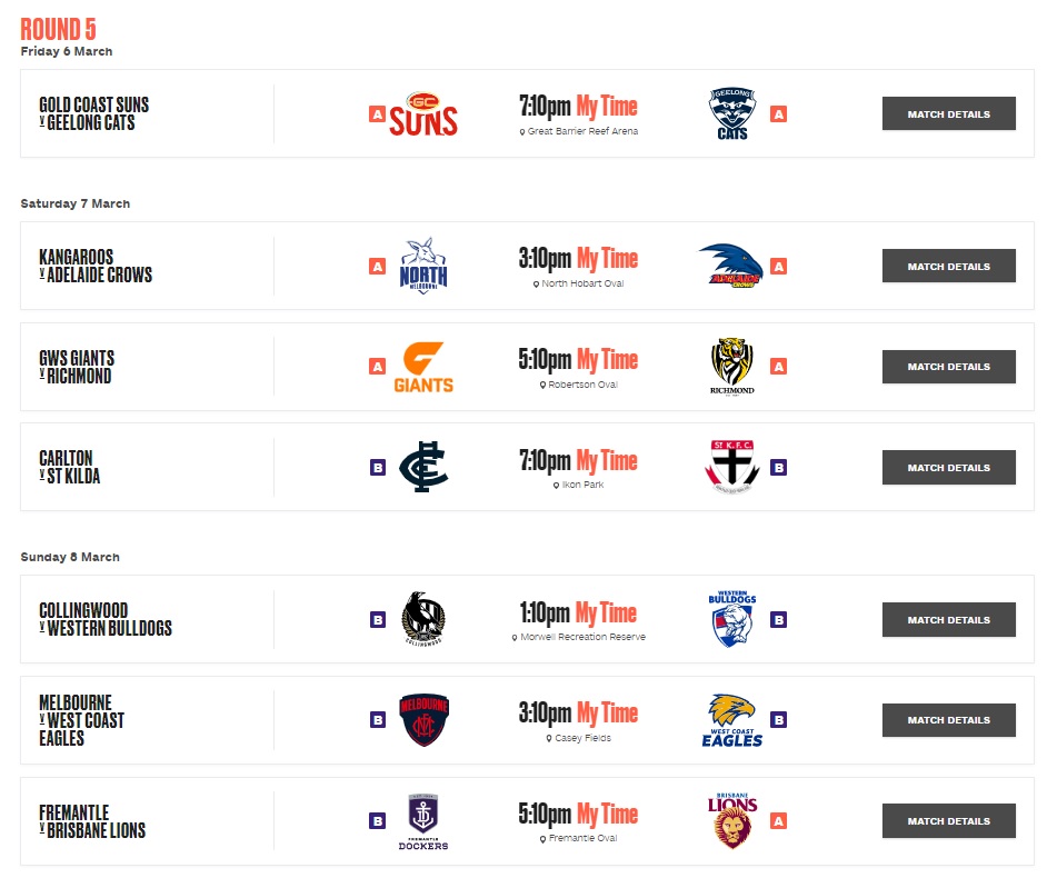 aflw fixture r5