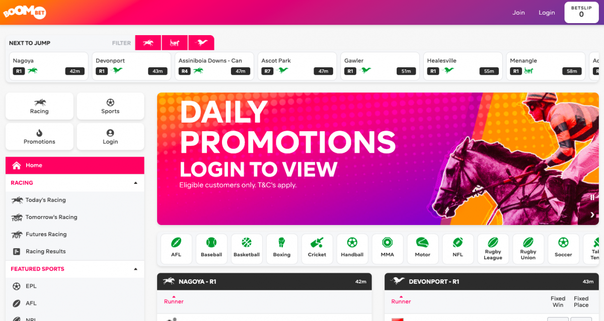 BoomBet website