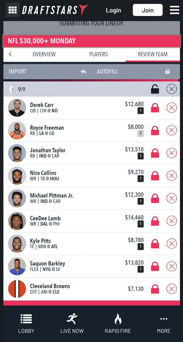 Draftstars Tips