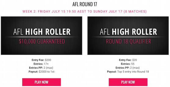 Draftstars AFL Daily Fantasy High Roller