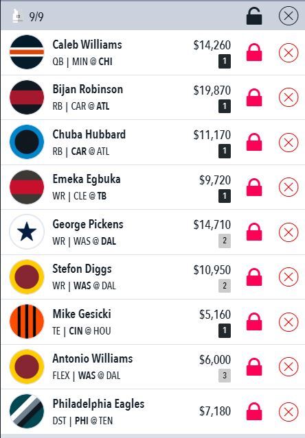NFL Draftstars Lineup