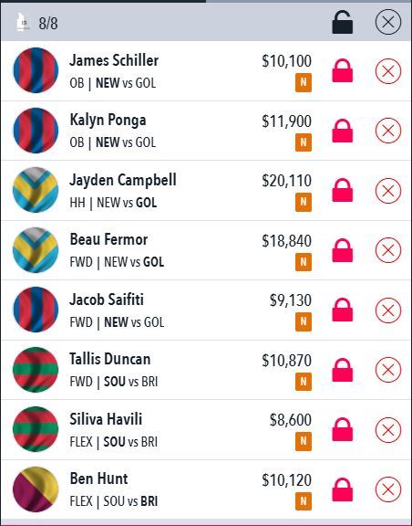 NRL Draftstars Lineup
