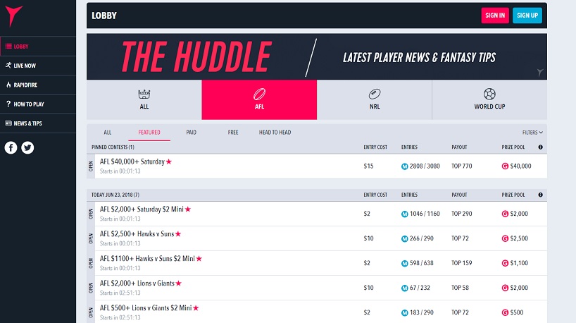 DraftStars Daily Fantasy Australia