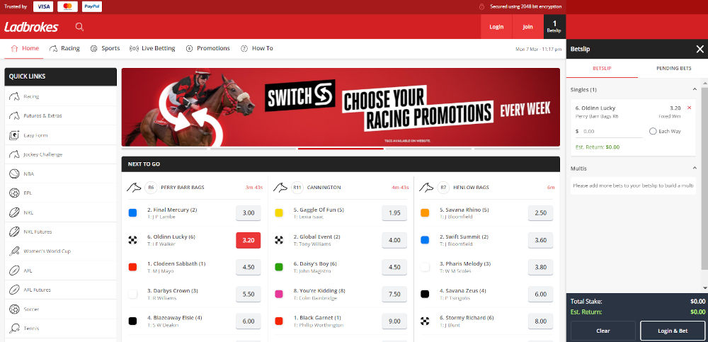 Ladbrokes website