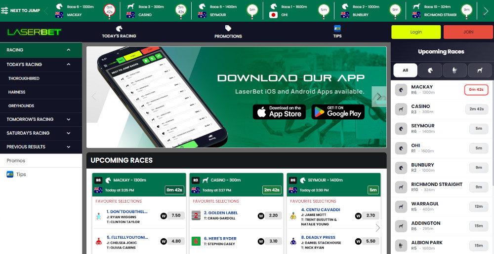 LaserBet website