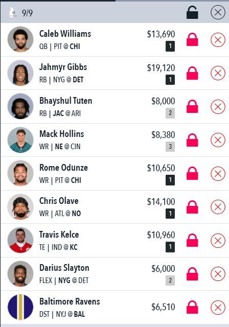 NFL Draftstars Lineup