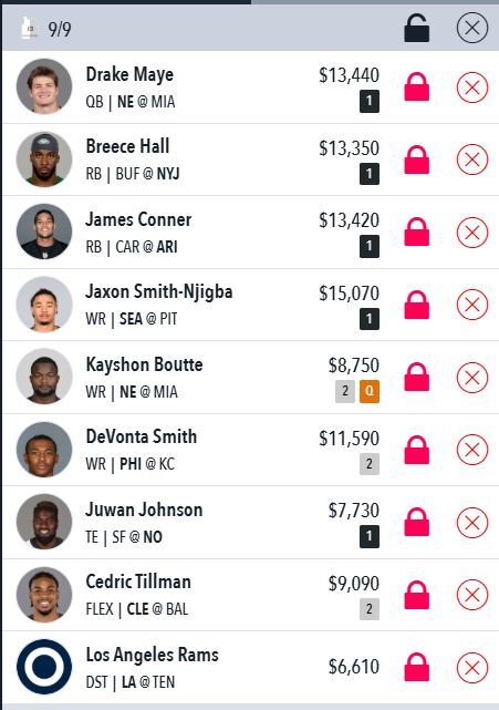 NFL Draftstars Lineup