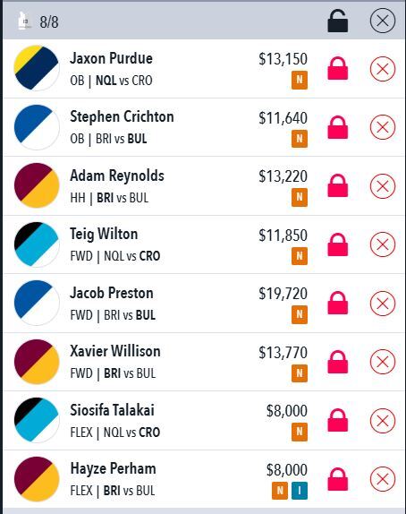 NRL Draftstars Lineup