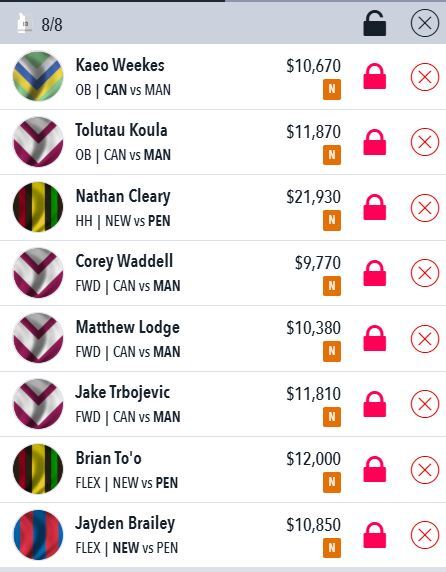 NRL Fantasy Team