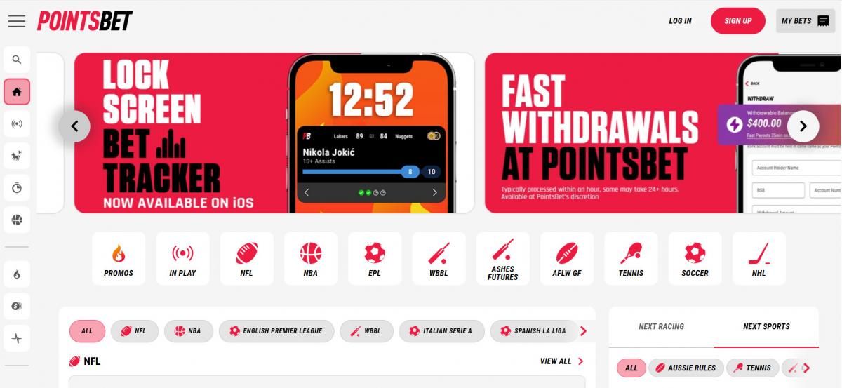 Pointsbet website