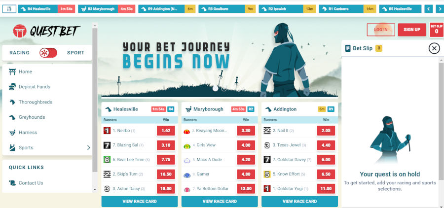 QuestBet Home page